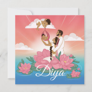 Anúncio de nascimento de uma bebê indiana/hindu