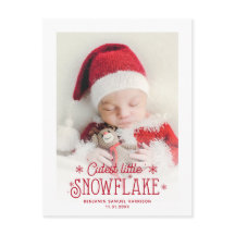 Anúncio de nascimento de uma foto em floco de neve