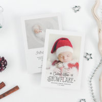 Anúncio de nascimento de uma foto em floco de neve