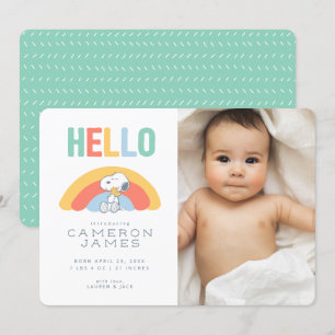 Anúncio de Nascimento do Arco-Íris do Snoopy & W