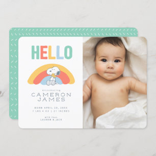 Anúncio de Nascimento do Arco-Íris do Snoopy & Woo