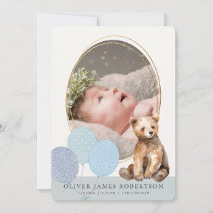 Anúncio de Nascimento do Bear Cub Balões