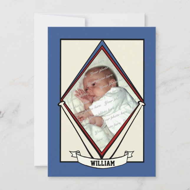 Anúncio de Nascimento do Bebê Baseball (Frente)