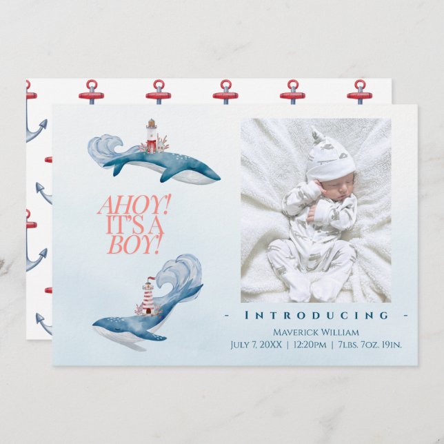 Anúncio de Nascimento do Bebê-Bebê (Frente/Verso)