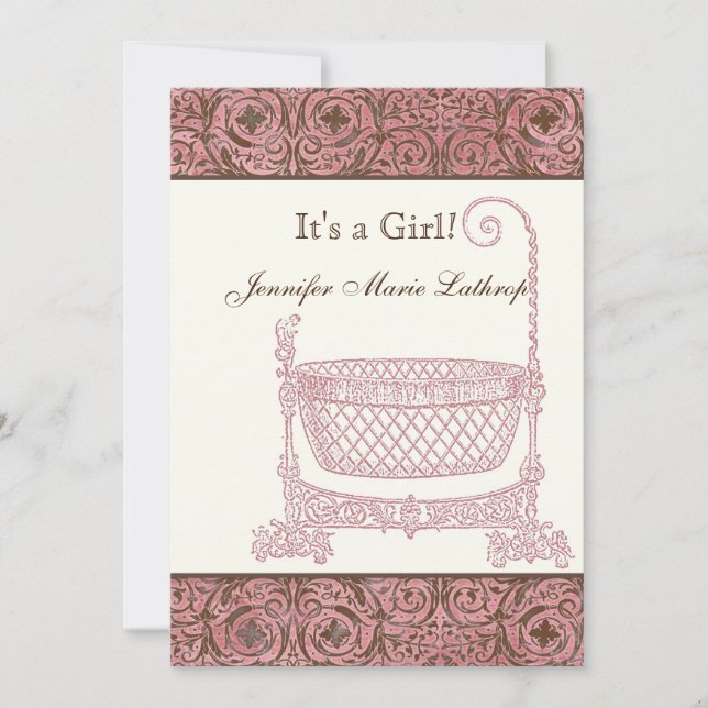 Anúncio de Nascimento do Bebê - Berço de Damasco C (Frente)