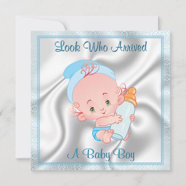 Anúncio de Nascimento do Bebê Boy (Frente)