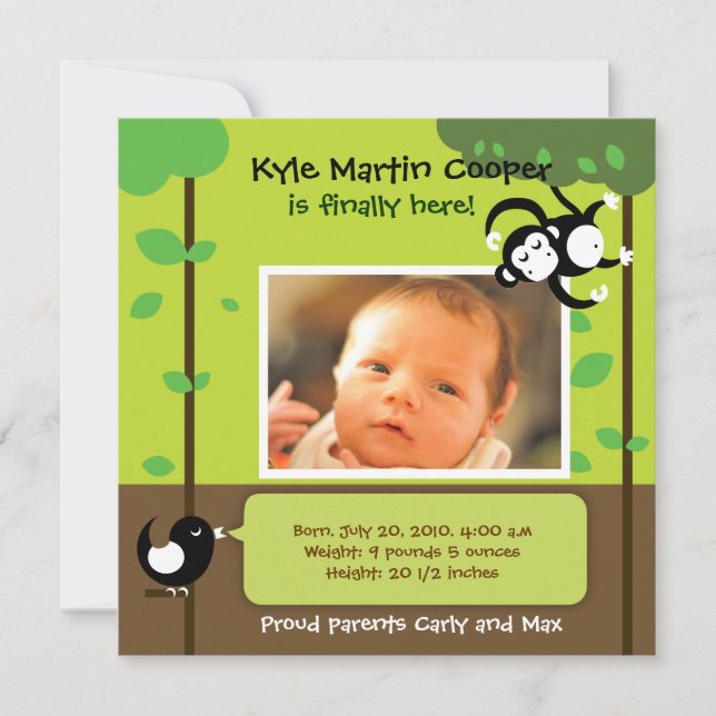 Anúncio de Nascimento do Bebê Boy (Frente)