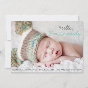 Anúncio de Nascimento do Bebê com Foto Manuscrita 