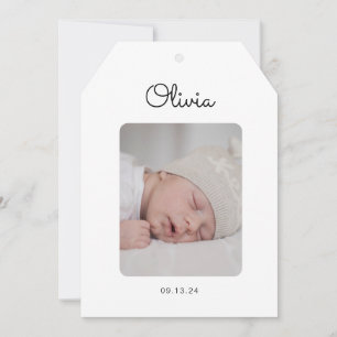 Anúncio de Nascimento do Bebê com Foto Moderna