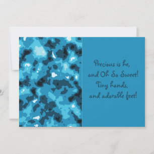 Anúncio de Nascimento do Bebê da Camouflage Azul