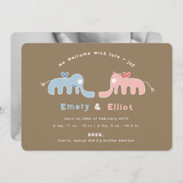 Anúncio de Nascimento do Bebê do Elefante Azul