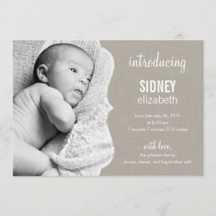 Anúncio de nascimento do bebê Elegance refinado