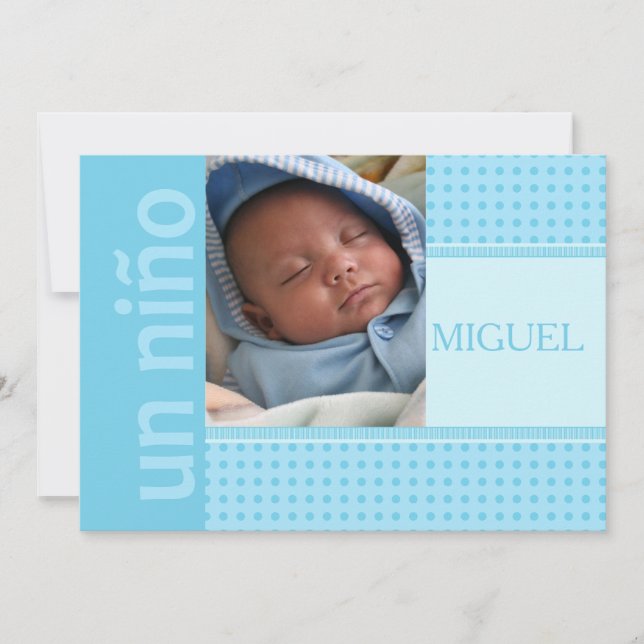 Anúncio de Nascimento do Bebê Espanhol (Frente)