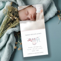 Anúncio de Nascimento do Bebê Foto em Linha de Fec