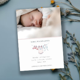 Anúncio de Nascimento do Bebê Foto em Linha de Fec