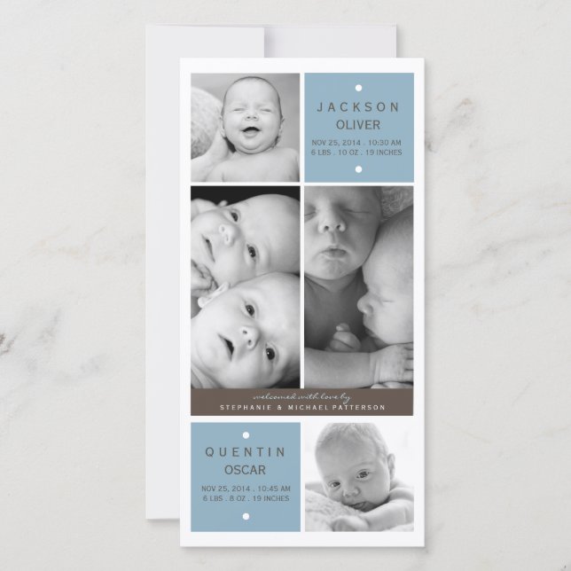 Anúncio de Nascimento do Bebê Fotográfico dos Meni (Frente)