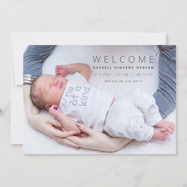 Anúncio de Nascimento do Bebê Menino Russell (Frente)