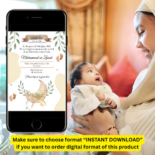 Anúncio de Nascimento do Bebê Muçulmano Cradle Uni