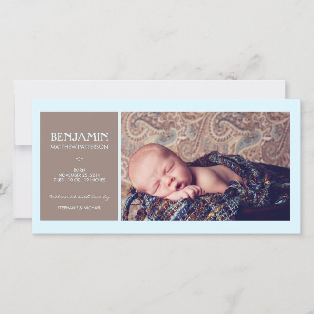 Anúncio de Nascimento do Bebê Namorado de Momento  (Frente)