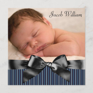 Anúncio de Nascimento do Bebê Negro Azul