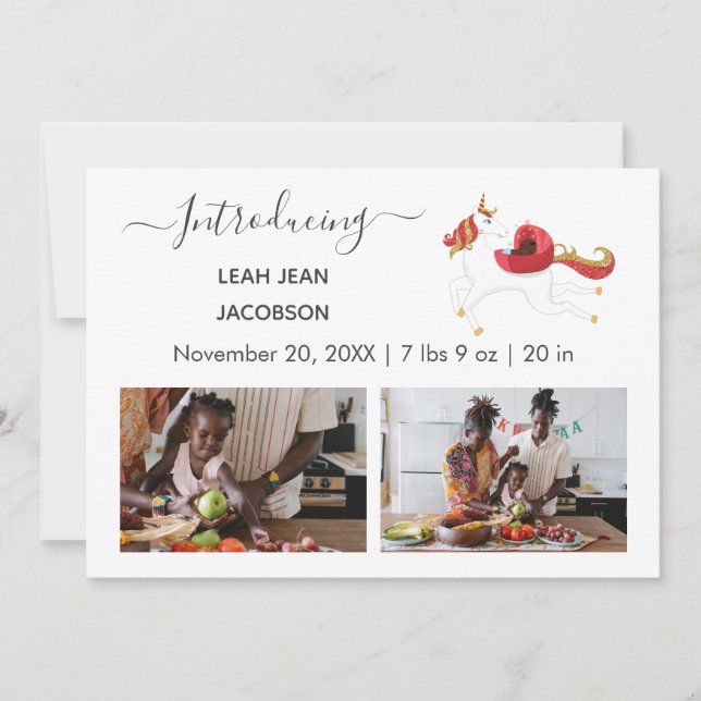 Anúncio de Nascimento do Bebê Negro Bonito (Frente)