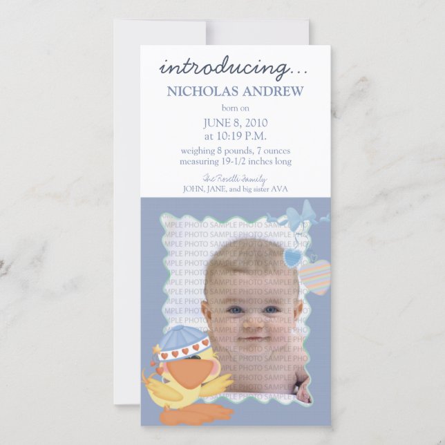 Anúncio de nascimento do bebê Quack Quack: 01 (Frente)