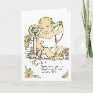 Anúncio de Nascimento do Bebê Vintage