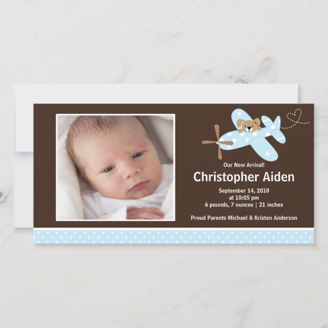 Anúncio de Nascimento do Bebezinho do Avião Azul (Frente)