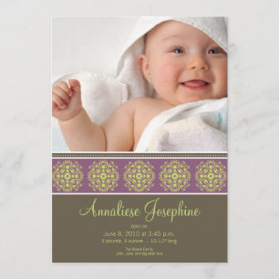 Anúncio de Nascimento do Carimbo Victoriano Elegan