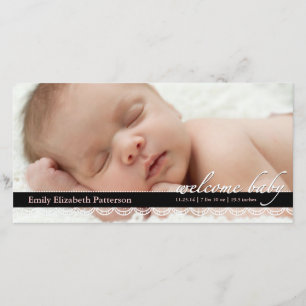 Anúncio de Nascimento do Chic Lace Baby   Cartões 