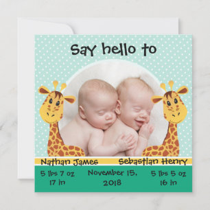 Anúncio de Nascimento do Giraffe Twins