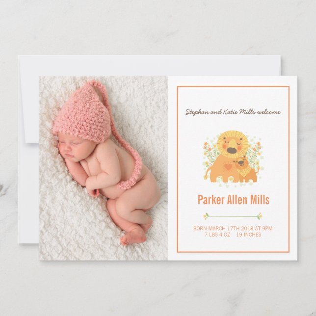 Anúncio de Nascimento do Lion Cub (Frente)