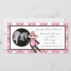 Anúncio de Nascimento do Macaco com Meia-Pica Argy