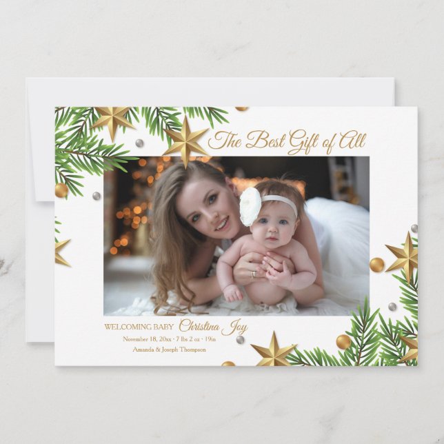 Anúncio de nascimento do melhor presente para as e (Frente)