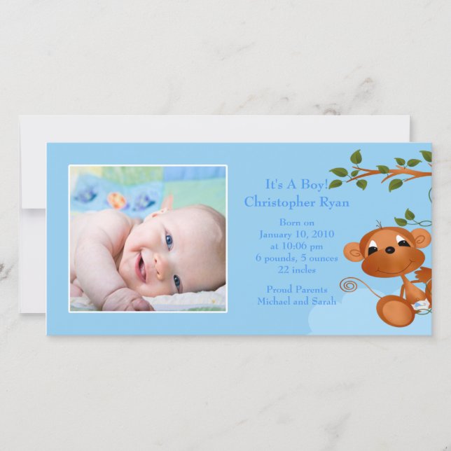 Anúncio de Nascimento do Menino da FOTO do Bebê Ma (Frente)