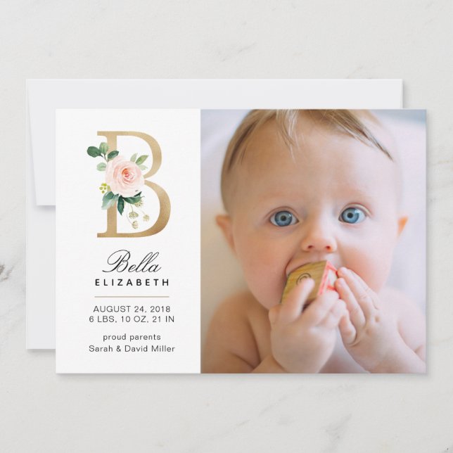 Anúncio de Nascimento do Monograma (Frente)