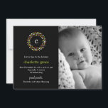 Anúncio de Nascimento do Monograma Wreath Winter<br><div class="desc">Apresente seu presente de precioso para sua família e amigos com os anúncios de nascimento do Monograma Wreath por Paper Girl. Também disponível em mais cores.</div>