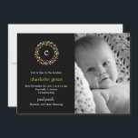 Anúncio de Nascimento do Monograma Wreath Winter<br><div class="desc">Apresente seu presente de precioso para sua família e amigos com os anúncios de nascimento do Monograma Wreath por Paper Girl. Também disponível em mais cores.</div>