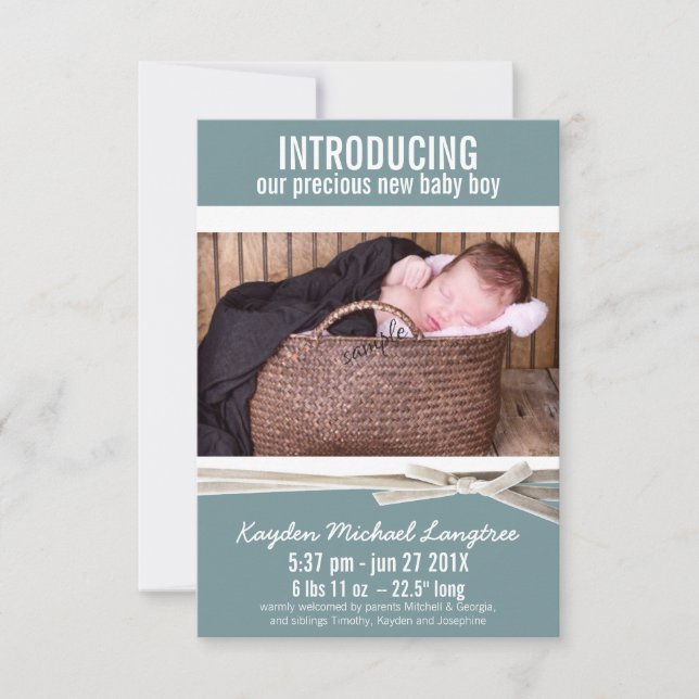 Anúncio de Nascimento do New Baby Boy (Frente)