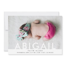 Anúncio de Nascimento do Nome de Foto da Menina Mo