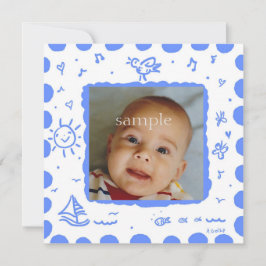 Anúncio de Nascimento do Passarinho Azul Brilhante