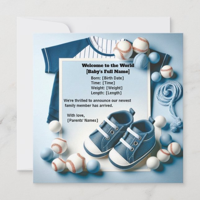 Anúncio de Nascimento do Pequeno Slugger (Frente)