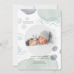 Anúncio de Nascimento do Ponto de Foto em Watercol