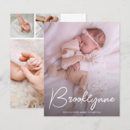 Anúncio de Nascimento do Script Branco de Foto de 