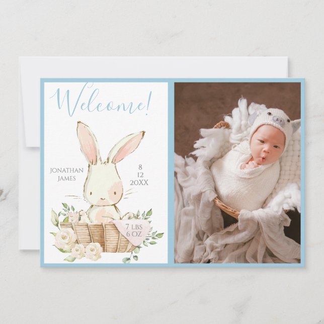 Anúncio de Nascimento do Script de Foto do Baby Bo (Frente)