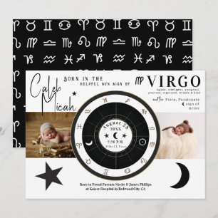 Anúncio de Nascimento do Signo Solar e Lunar de Vi