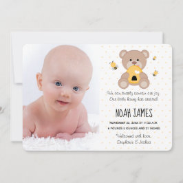 Anúncio de Nascimento do Urso de Teddy Bee Honey