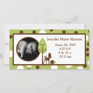 Anúncio de Nascimento dos Amigos do Woodland 4x8