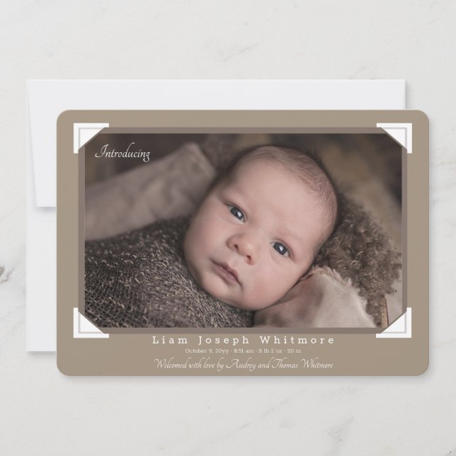 Anúncio de Nascimento dos Cantos de Foto do Álbum (Frente)