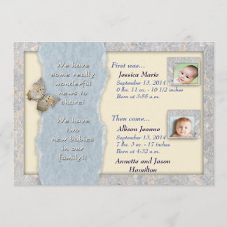 Anúncio de Nascimento dos Gêmeos Huggable